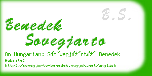 benedek sovegjarto business card